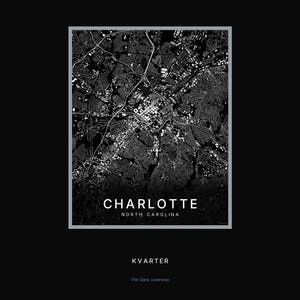 Charlotte map wall art — Listing image 08 — hero dark