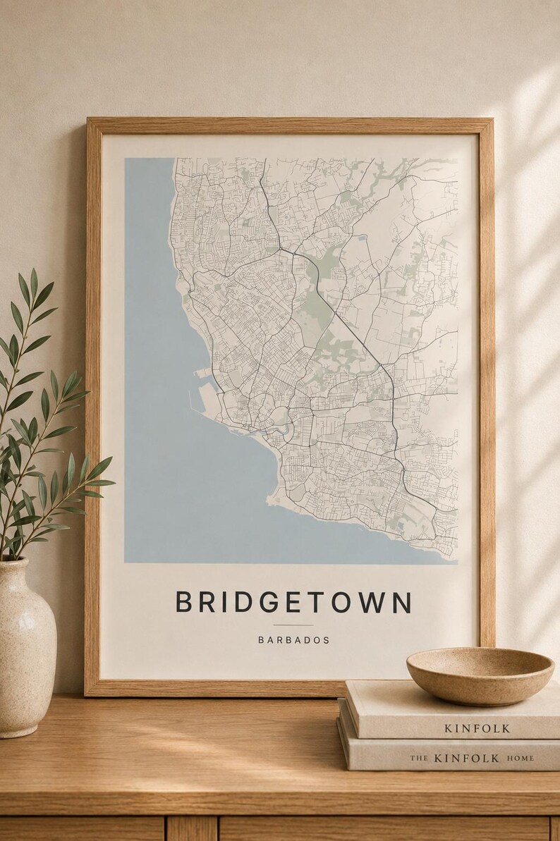 Bridgetown map wall art — Photo of the poster in an interior