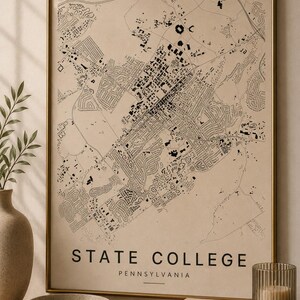 State College map wall art — Listing image 03 — flat