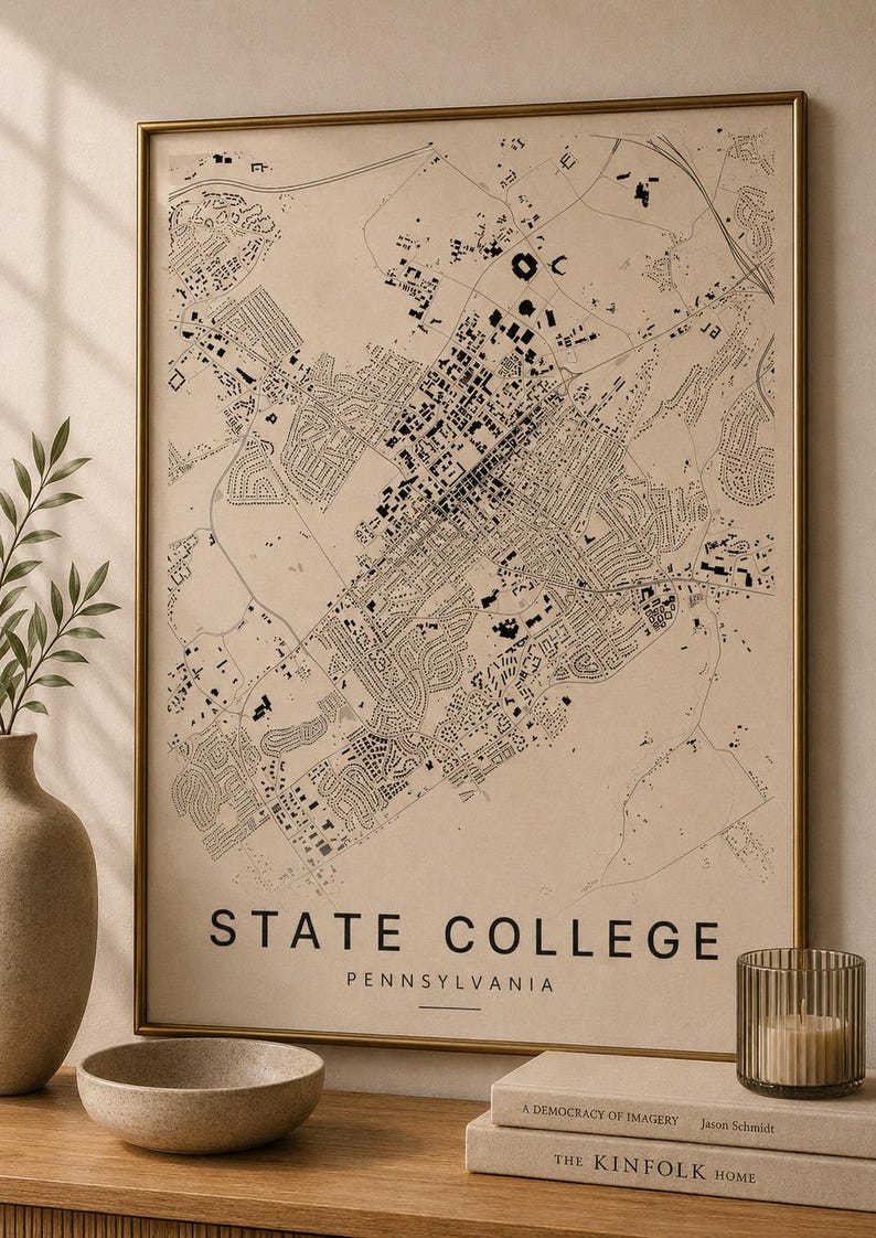 State College map wall art — Listing image 03 — flat