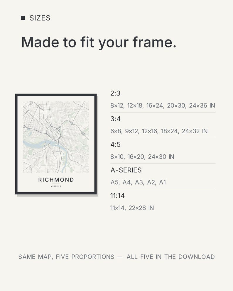 Richmond map wall art — Listing image 07 — gallerywall