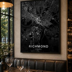 Richmond map wall art — Listing image 06 — sizes