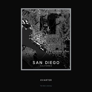 San Diego map wall art — Listing image 08 — hero dark