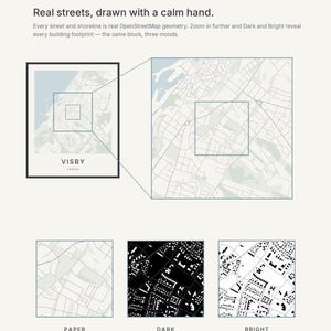 Visby Map Print, Wall Art, Printable, Digital Download, Minimalist City Map, Scandi Poster, Housewarming Gift image 5