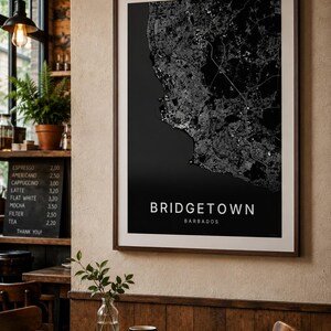 Bridgetown map wall art — Photo of the poster in an interior