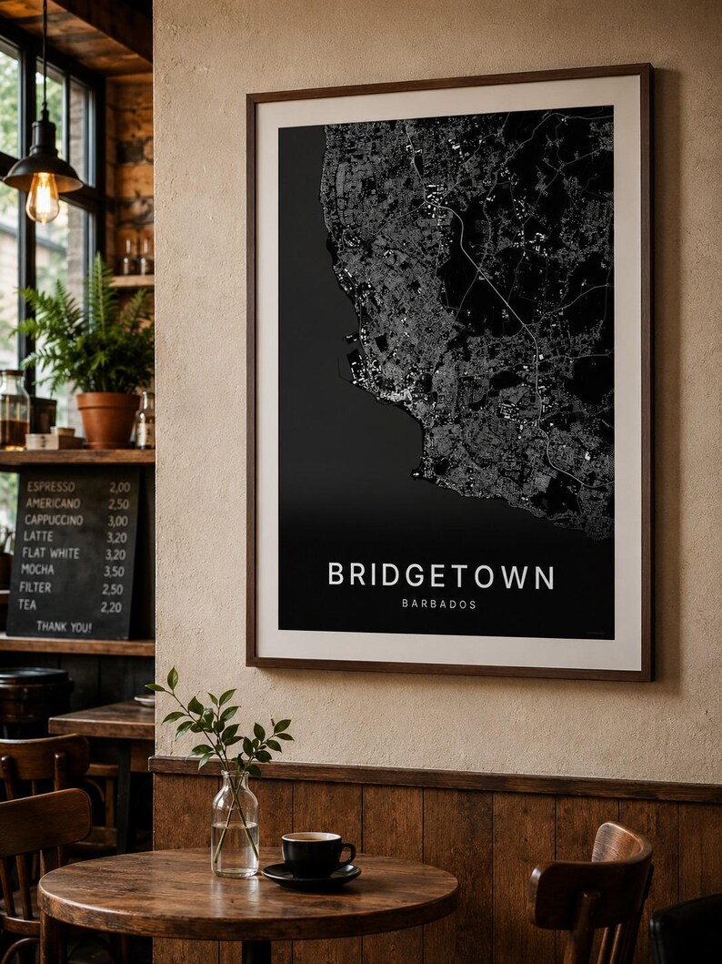 Bridgetown map wall art — Photo of the poster in an interior
