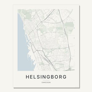 Helsingborg-Stadtplan als Kunstdruck, Wandbild zum Ausdrucken, Digitaler Download, Minimalistisches Stadtplan-Poster, Skandinavische Deko, Einzugsgeschenk Bild 9