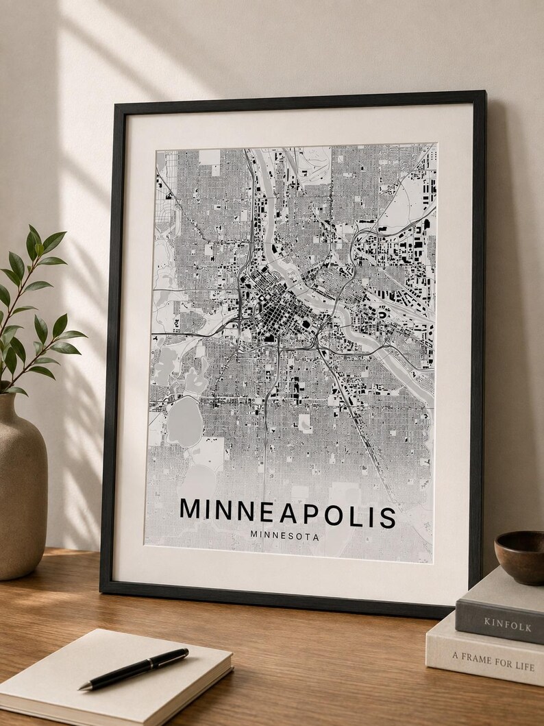 Minneapolis map wall art — Listing image 04 — detail