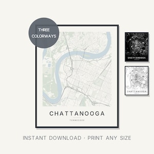 Chattanooga map wall art — Listing image 01 — hero
