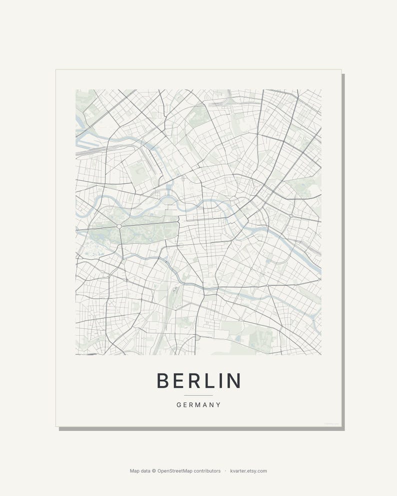 Berlin map wall art — Listing image 03 — flat
