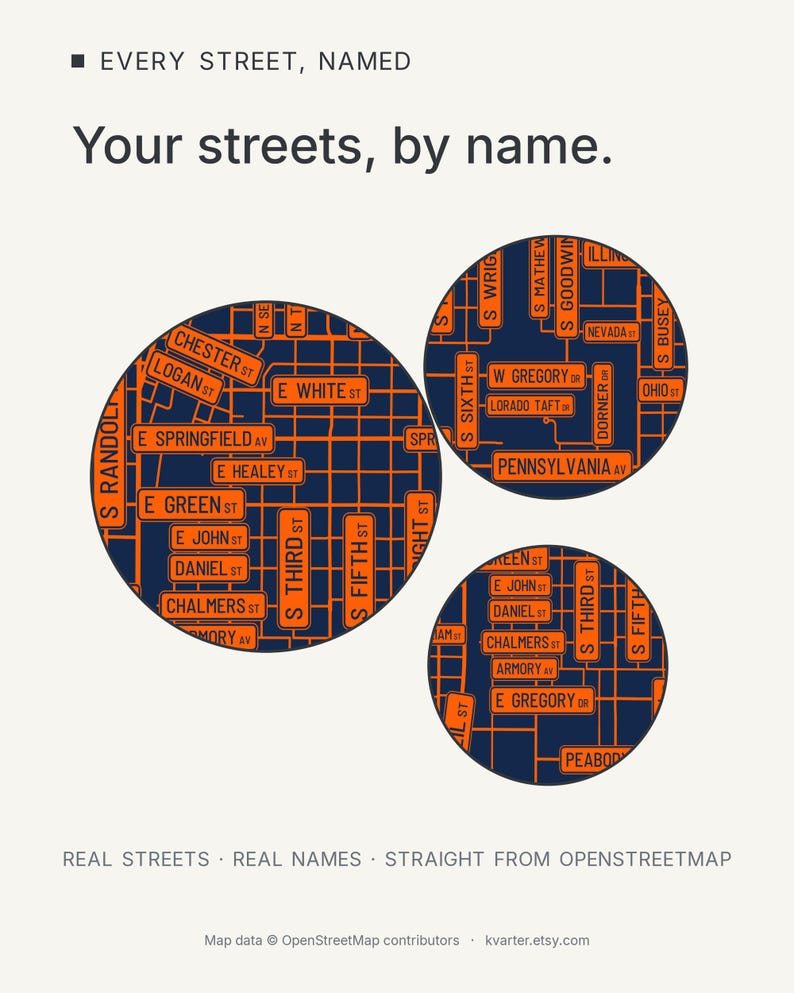 Champaign map wall art — Listing image 03 — findstreet