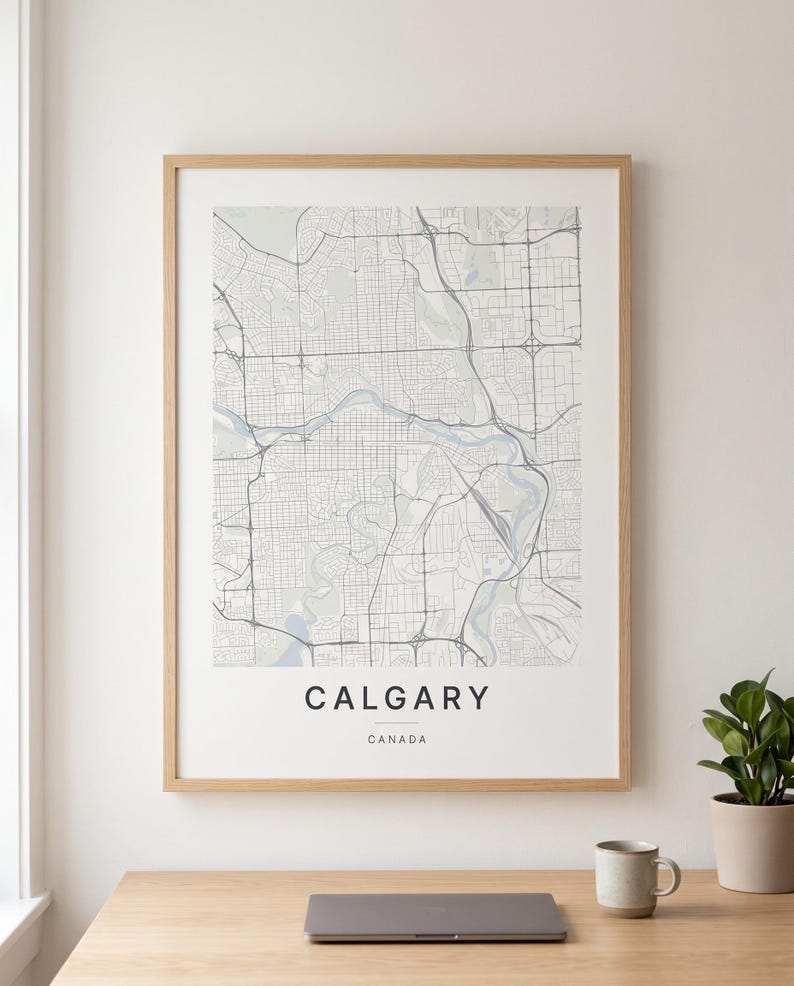 Calgary map wall art — The poster in a room (AI-generated)