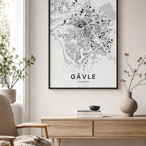 Gavle Map Print, Wall Art, Printable, Digital Download, Minimalist City Map Poster, Scandi, Housewarming Gift image 3