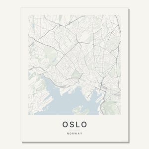 Oslo Map Print, Printable Wall Art, Oslo Poster, City Map Digital Download, Minimalist Scandi Decor, Housewarming Gift image 4