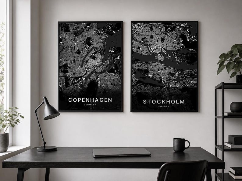 Halmstad Map Print, Wall Art, Printable, Digital Download, Minimalist City Map Poster, Scandi, Housewarming Gift image 4
