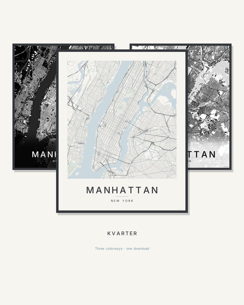 Manhattan map wall art — Listing image 01 — hero