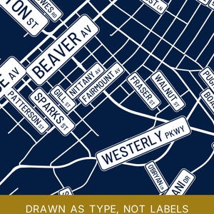 State College map wall art — Listing image 06 — platecraft