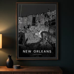 New Orleans map wall art — The poster in a room (AI-generated)