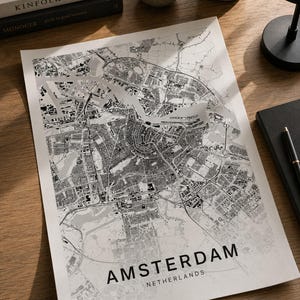 Amsterdam map wall art — Photo of the poster in an interior