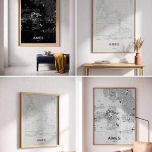 Ames map wall art — Listing image 02 — colorways