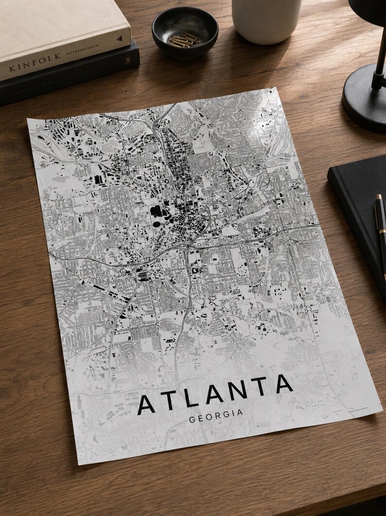 Atlanta map wall art — Listing image 04 — detail