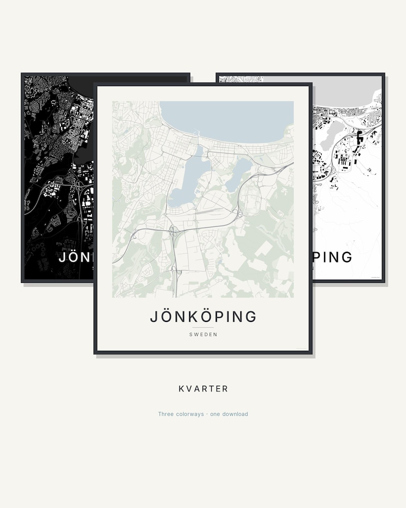 Jönköping map wall art — Listing image 01 — hero