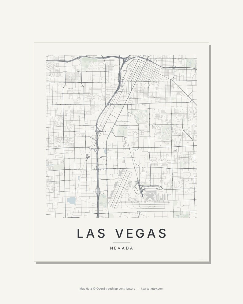 Las Vegas map wall art — Listing image 03 — flat