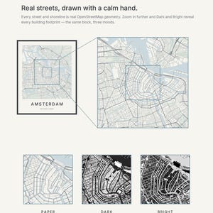Amsterdam map wall art — Listing image 04 — detail