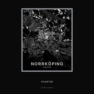 Norrköping map wall art — Listing image 08 — hero dark