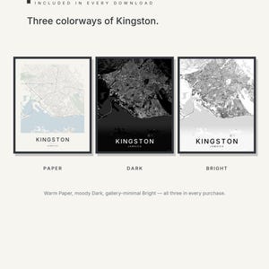 Kingston map wall art — Listing image 02 — colorways
