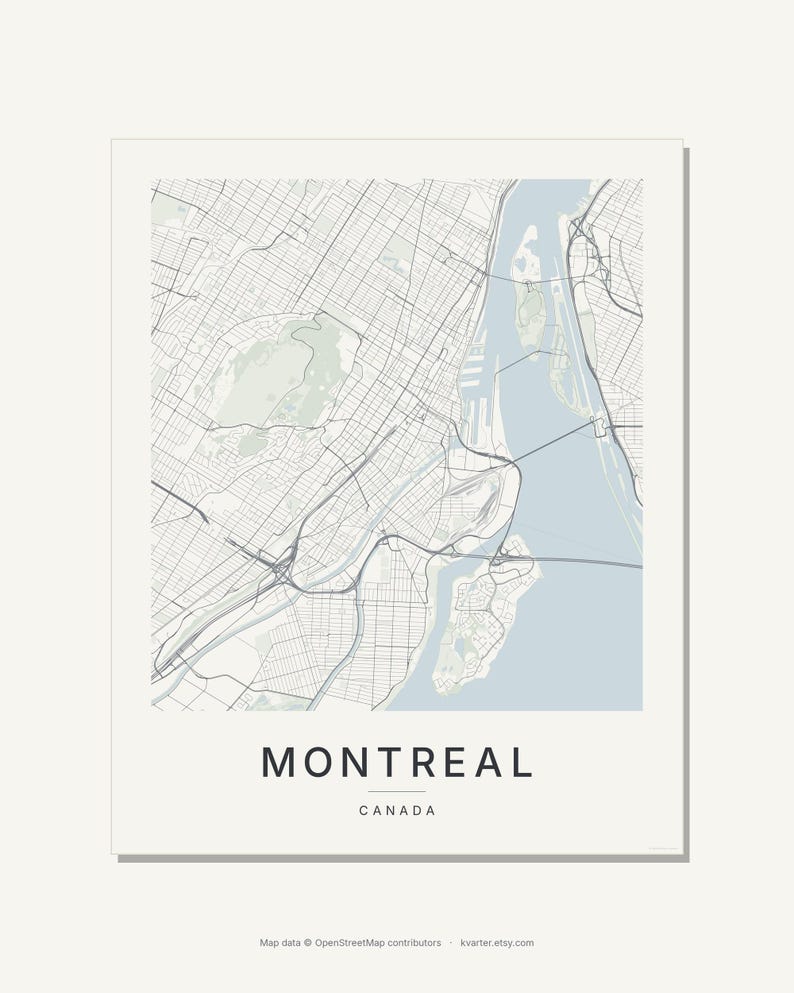 Montreal map wall art — Listing image 03 — flat