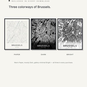 Brussels map wall art — Listing image 02 — colorways