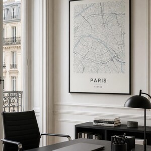 Paris map wall art — Photo of the poster in an interior