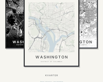 Washington Map Print, Washington Poster, Modern Wall Art, Minimalist City Map, United States Printable, Digital Download, Housewarming Gift