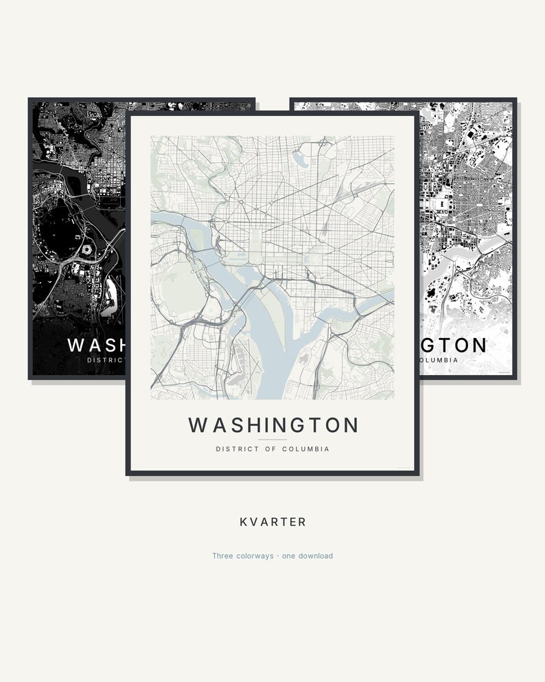 Washington map wall art — Listing image 01 — hero
