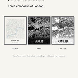 London map wall art — Listing image 02 — colorways