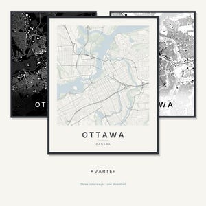Ottawa Map Print, Ottawa Poster, Modern Wall Art, Minimalist City Map, Canada Printable, Digital Download, Housewarming Gift
