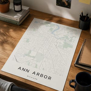 Ann Arbor map wall art — Listing image 03 — flat