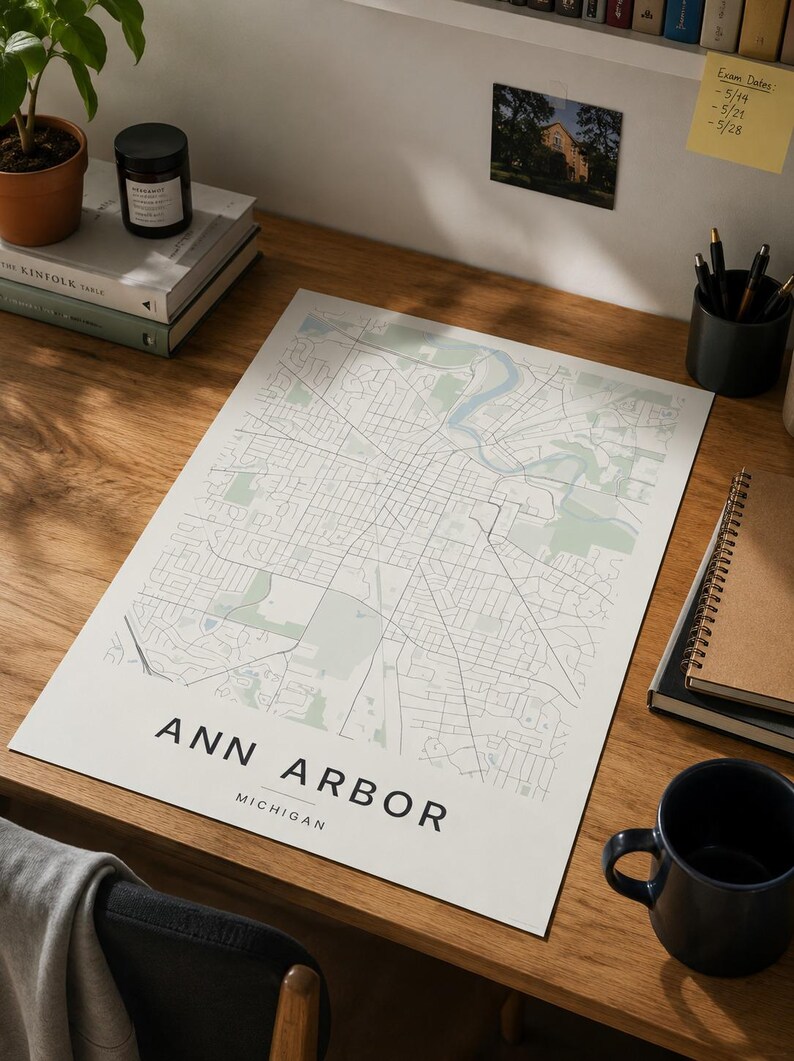 Ann Arbor map wall art — Listing image 03 — flat