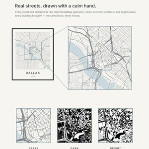 Dallas map wall art — Listing image 04 — detail