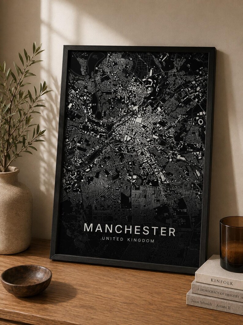 Manchester map wall art — Listing image 08 — hero dark