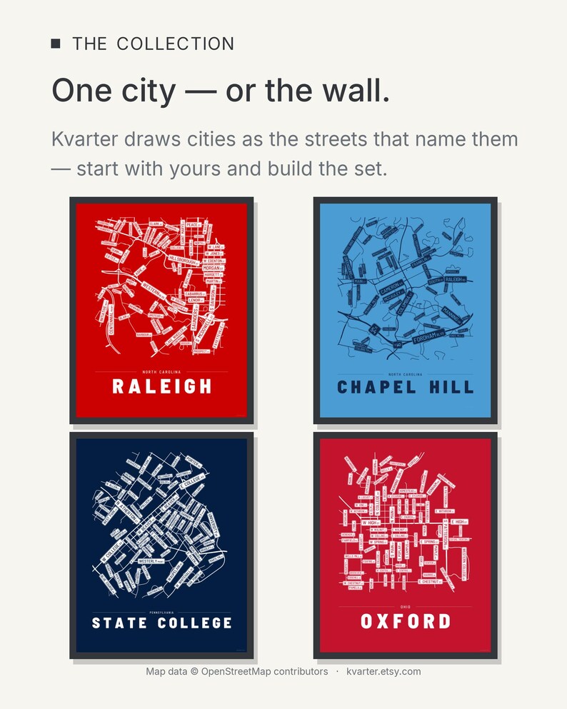 Raleigh map wall art — Listing image 09 — theline