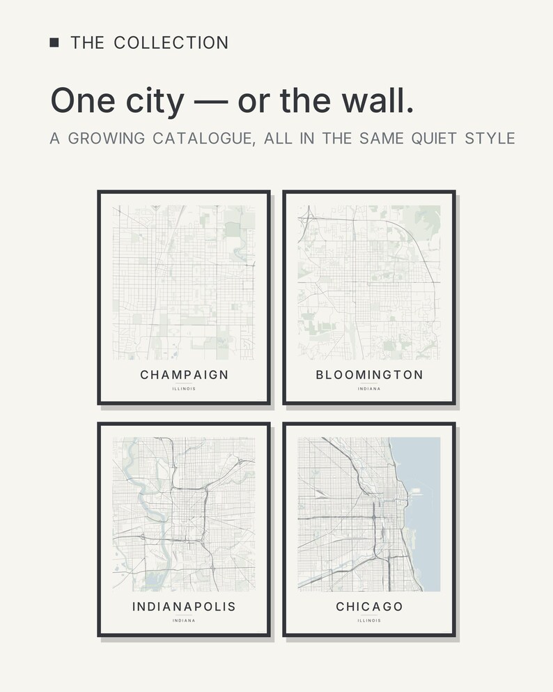 Champaign map wall art — Listing image 03 — flat