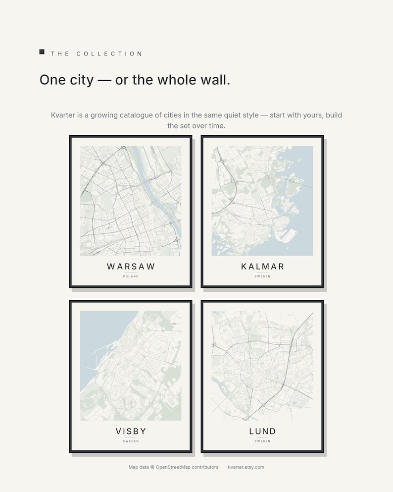 Warsaw map wall art — Listing image 07 — gallerywall
