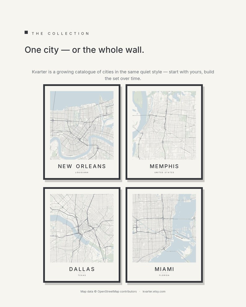 New Orleans map wall art — Listing image 07 — gallerywall