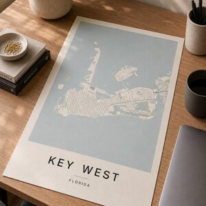 Key West map wall art — Photo of the poster in an interior
