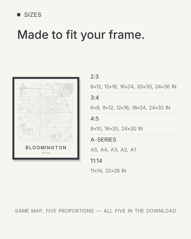 Bloomington map wall art — Listing image 07 — gallerywall