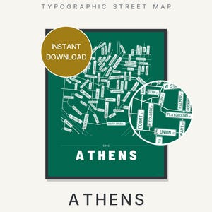 Athens map wall art — Listing image 01 — hero