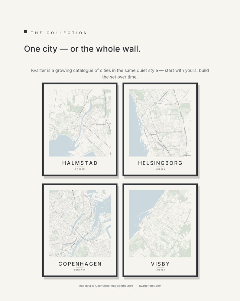 Halmstad Map Print, Wall Art, Printable, Digital Download, Minimalist City Map Poster, Scandi, Housewarming Gift image 7
