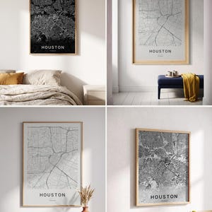 Houston map wall art — Listing image 02 — colorways